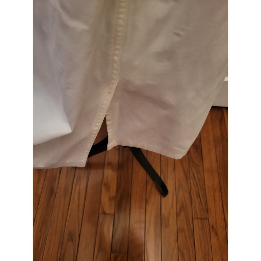 Lands End White Cotton Twill Pencil Skirt 14 Nautical Preppy Old Money Vacation - Picture 5 of 10